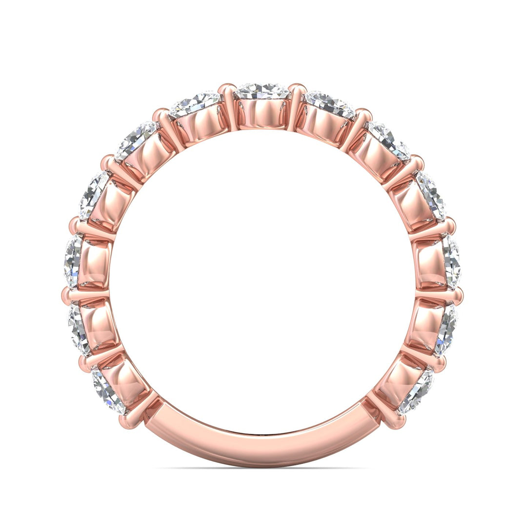 14K Gold Pink Channel/Shared Prong Wedding Band from the Channel/Shared Prong collection - DWBSP9-1.00-1_14KP