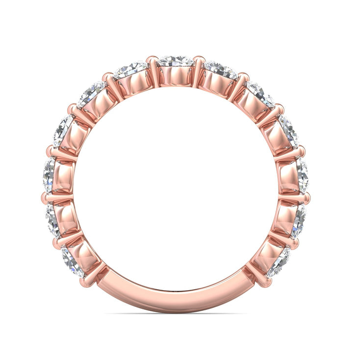 14K Gold Pink Channel/Shared Prong Wedding Band from the Channel/Shared Prong collection - DWBSP9-1.00-1_14KP