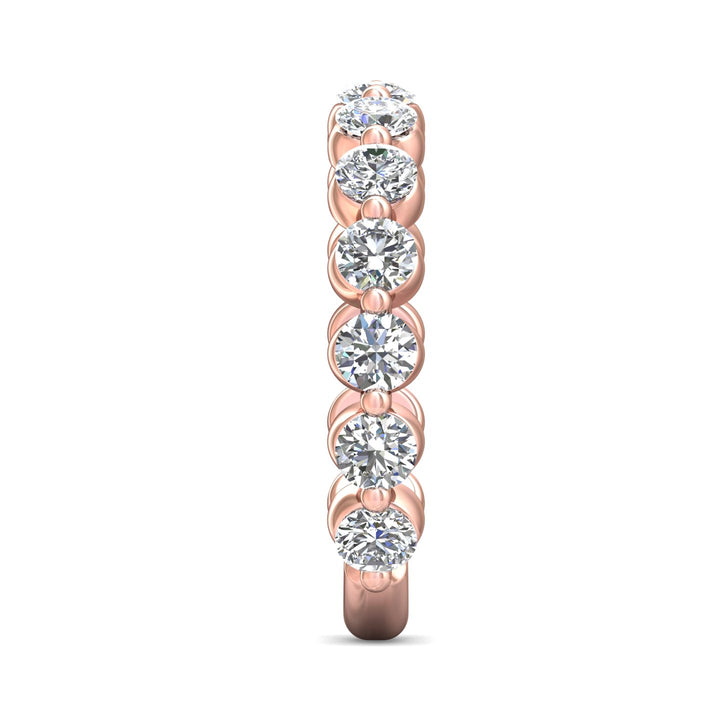 14K Gold Pink Channel/Shared Prong Wedding Band from the Channel/Shared Prong collection - DWBSP9-1.00-1_14KP