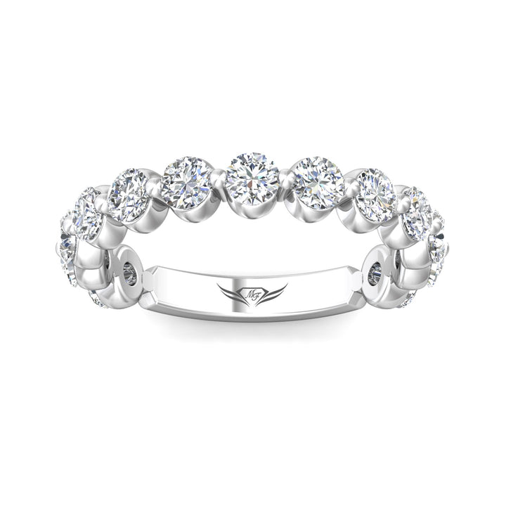 Channel/Shared Prong Wedding Band from the Channel/Shared Prong collection