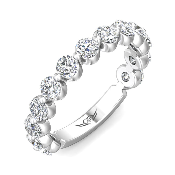 Channel/Shared Prong Wedding Band from the Channel/Shared Prong collection