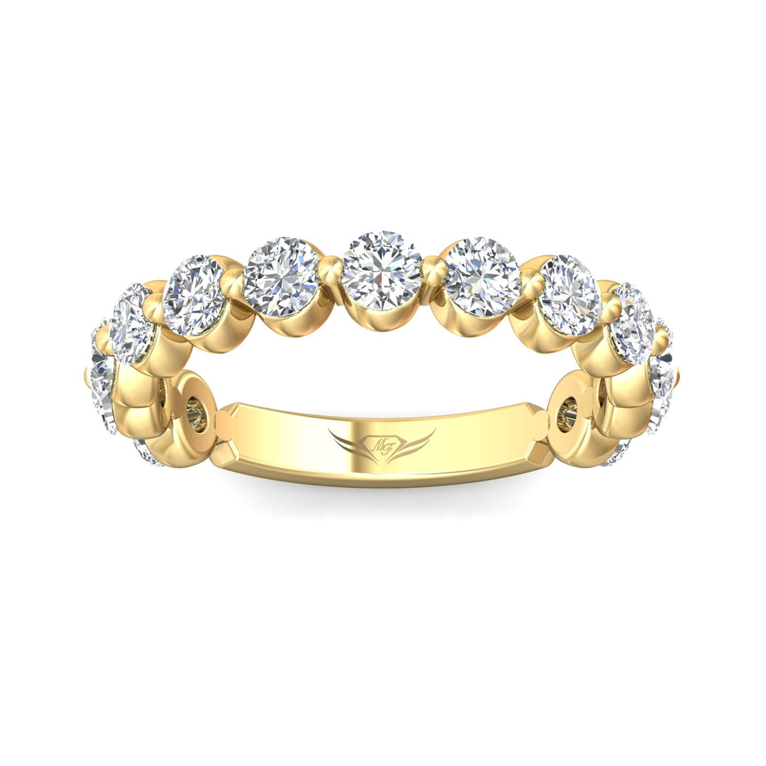 14K Gold Yellow Channel/Shared Prong Wedding Band from the Channel/Shared Prong collection - DWBSP9-1.00-1_14KY