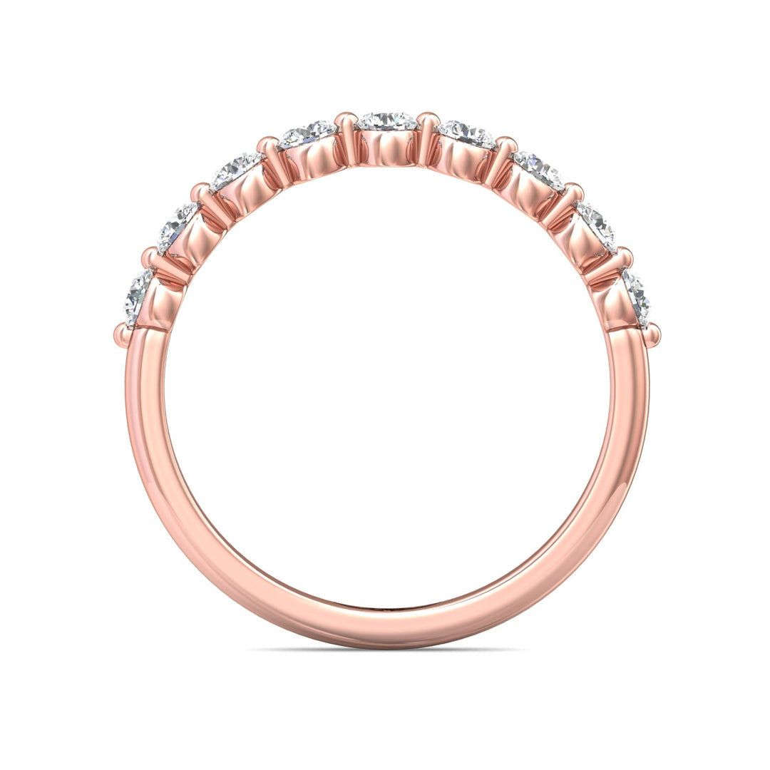 14K Gold Pink Channel/Shared Prong Wedding Band from the Channel/Shared Prong collection - DWBSP9-9-.50_14KP