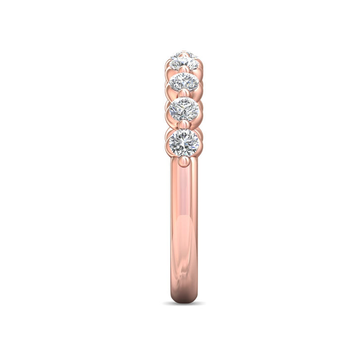 14K Gold Pink Channel/Shared Prong Wedding Band from the Channel/Shared Prong collection - DWBSP9-9-.50_14KP