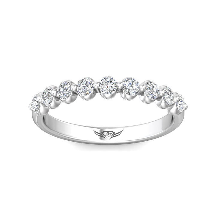 Channel/Shared Prong Wedding Band from the Channel/Shared Prong collection