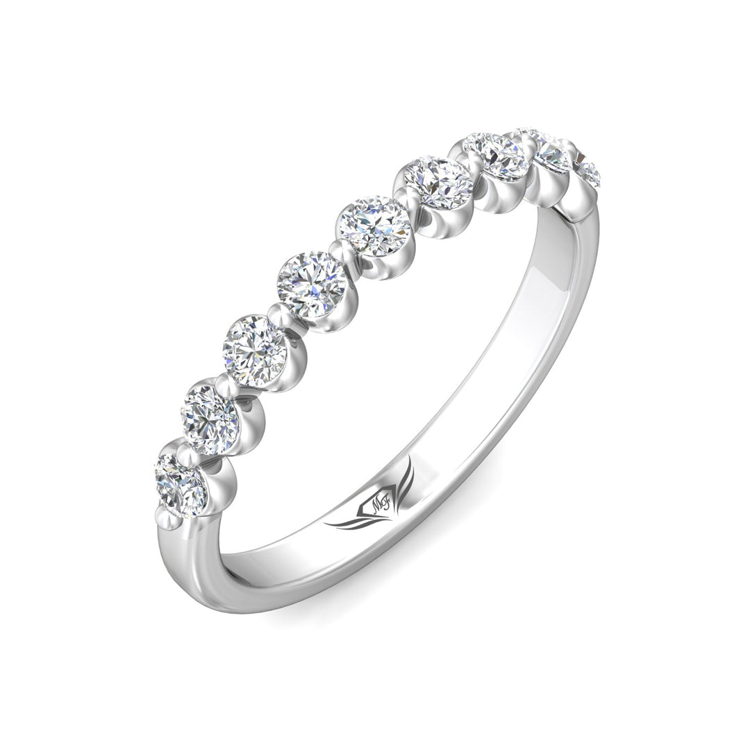 Channel/Shared Prong Wedding Band from the Channel/Shared Prong collection