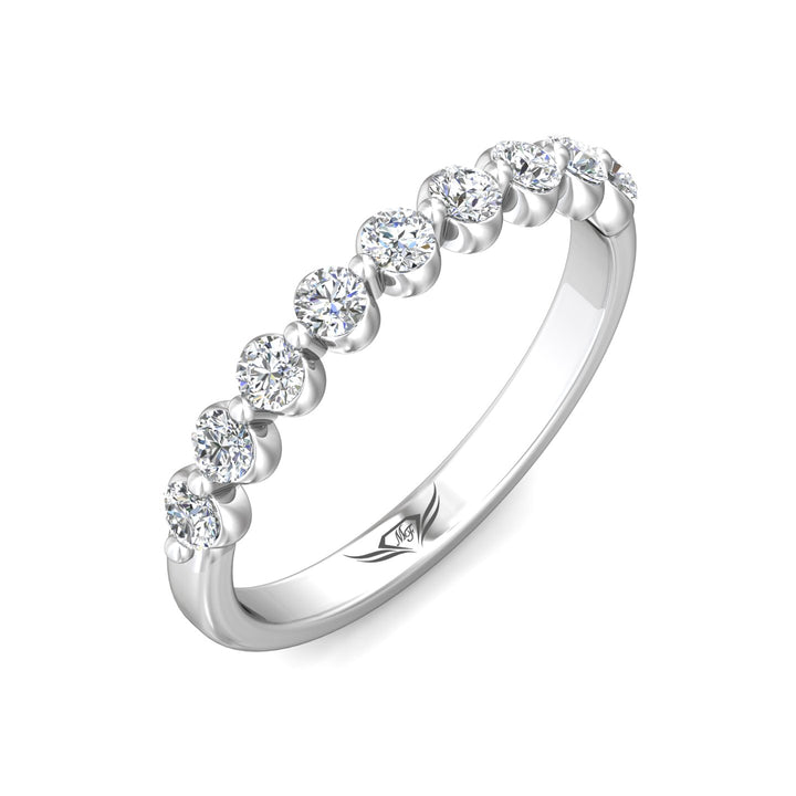 Channel/Shared Prong Wedding Band from the Channel/Shared Prong collection