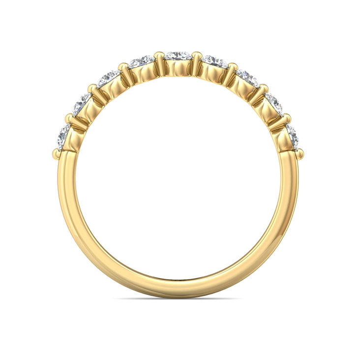 14K Gold Yellow Channel/Shared Prong Wedding Band from the Channel/Shared Prong collection - DWBSP9-9-.50_14KY