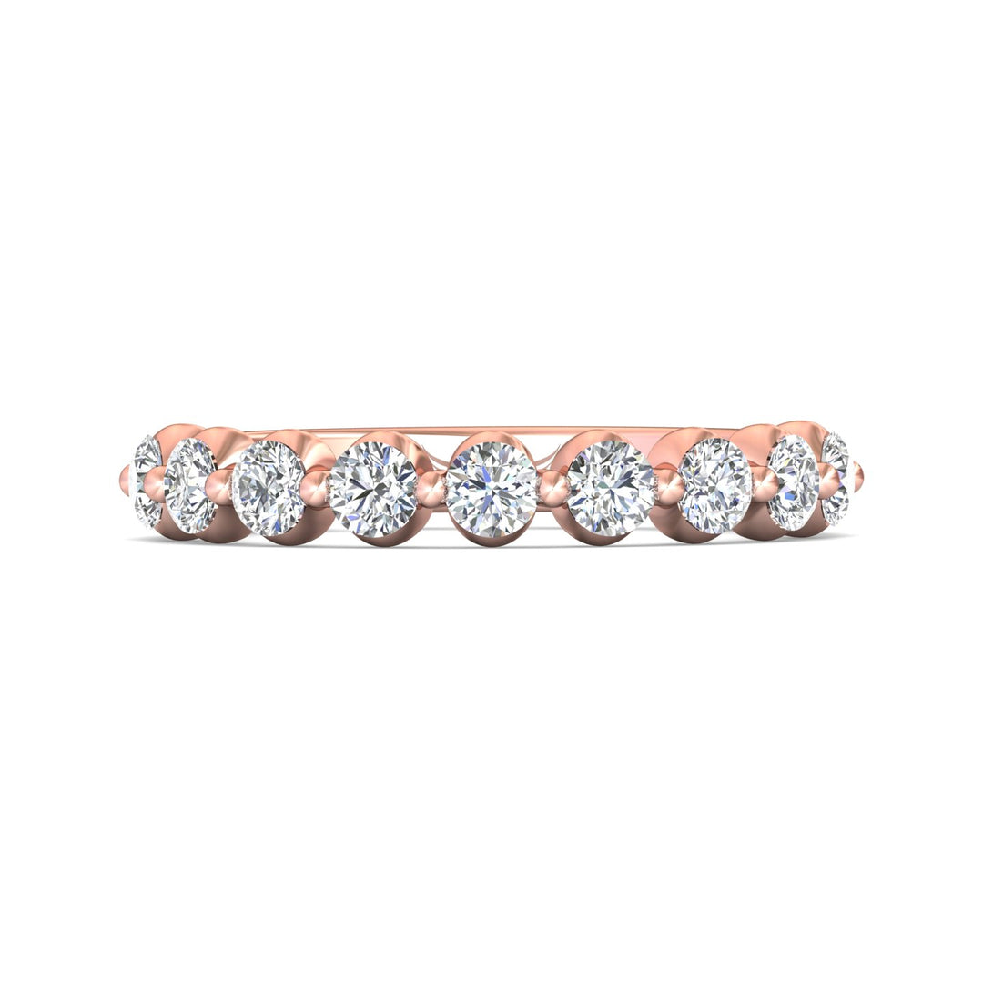 14K Gold Pink Channel/Shared Prong Wedding Band from the Channel/Shared Prong collection - DWBSP9-9-.75_14KP