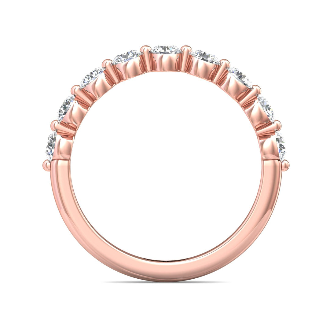 14K Gold Pink Channel/Shared Prong Wedding Band from the Channel/Shared Prong collection - DWBSP9-9-.75_14KP