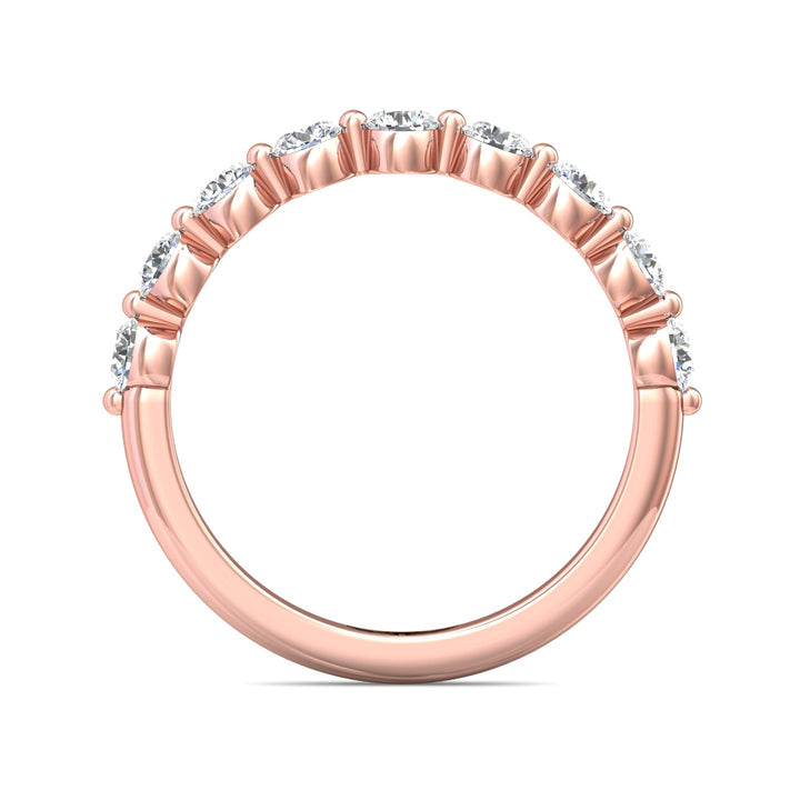 18K Gold Pink Channel/Shared Prong Wedding Band from the Channel/Shared Prong collection - DWBSP9-9-.75_18KP