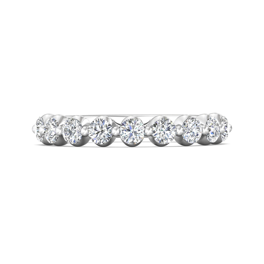 14K Gold White Channel/Shared Prong Wedding Band from the Channel/Shared Prong collection - DWBSP9-9-.75_14KW