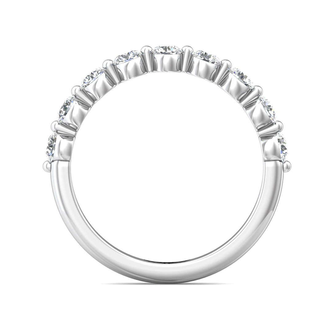 18K Gold White Channel/Shared Prong Wedding Band from the Channel/Shared Prong collection - DWBSP9-9-.75_18KW