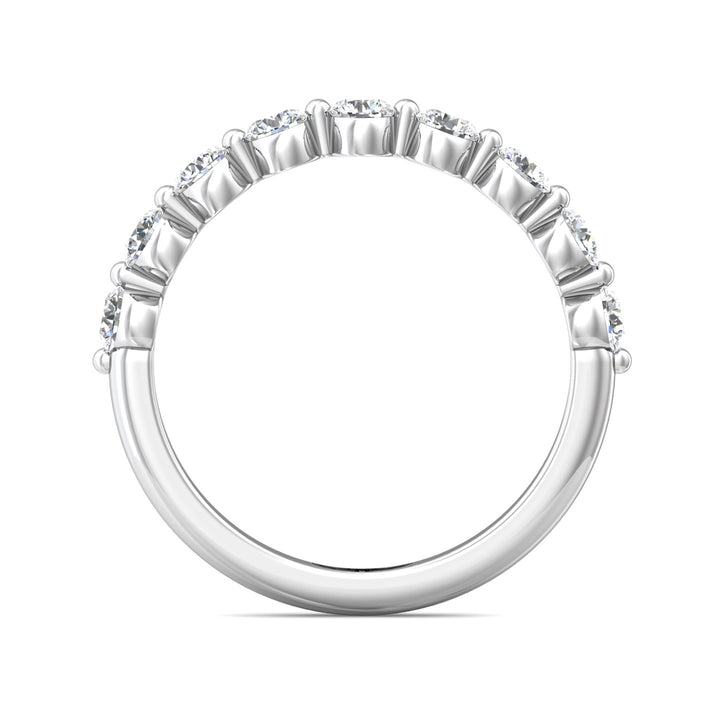 18K Gold White Channel/Shared Prong Wedding Band from the Channel/Shared Prong collection - DWBSP9-9-.75_18KW