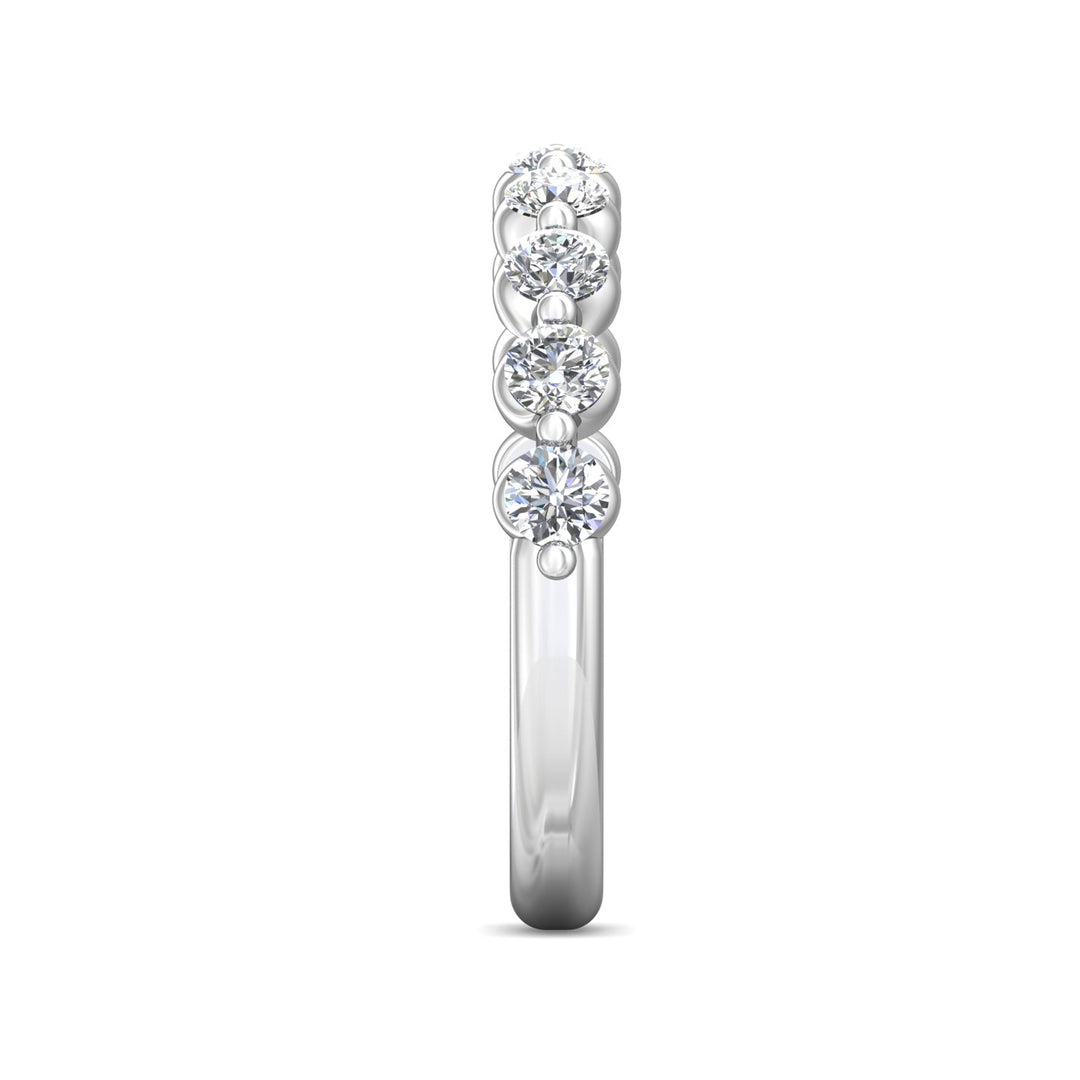 Platinum White Channel/Shared Prong Wedding Band from the Channel/Shared Prong collection - DWBSP9-9-.75_PlatW