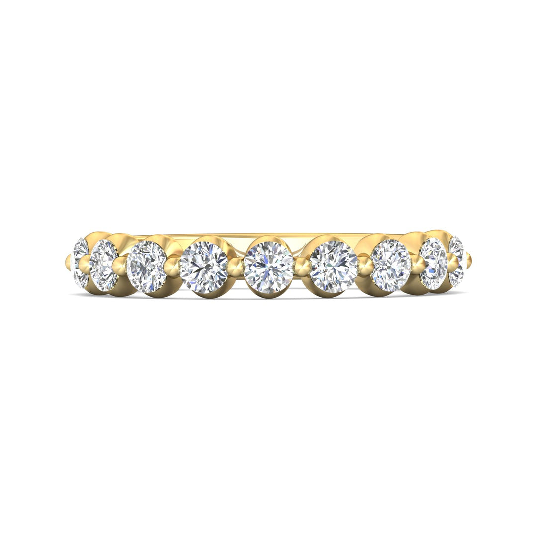 18K Gold Yellow Channel/Shared Prong Wedding Band from the Channel/Shared Prong collection - DWBSP9-9-.75_18KY