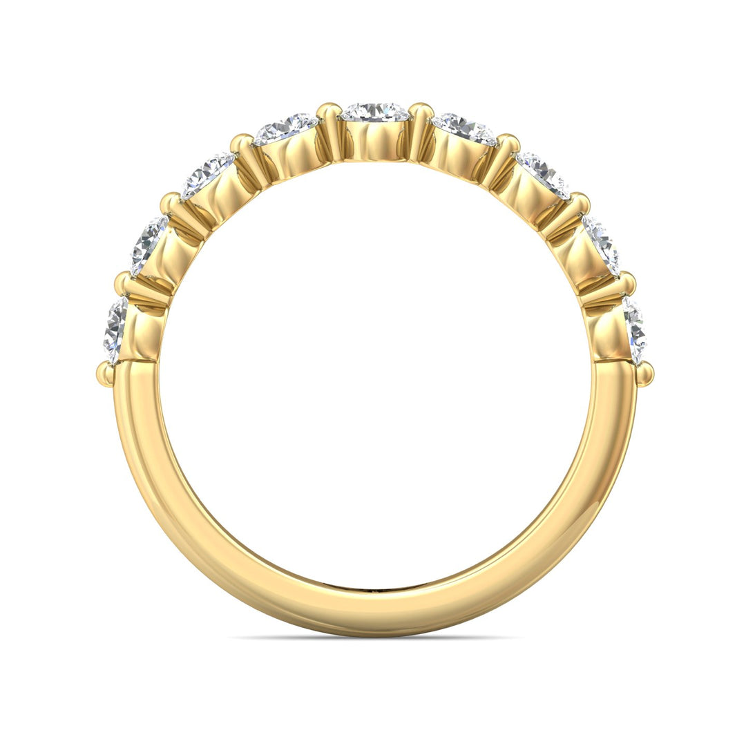 18K Gold Yellow Channel/Shared Prong Wedding Band from the Channel/Shared Prong collection - DWBSP9-9-.75_18KY