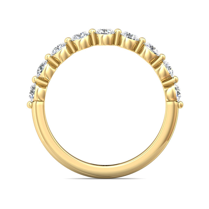 18K Gold Yellow Channel/Shared Prong Wedding Band from the Channel/Shared Prong collection - DWBSP9-9-.75_18KY