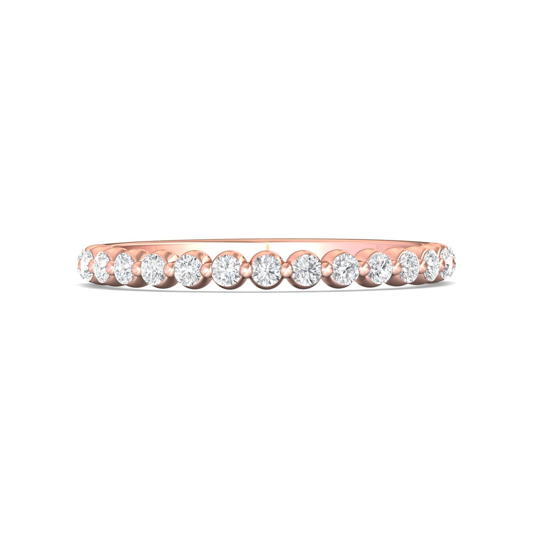 14K Gold Pink Channel/Shared Prong Wedding Band from the Channel/Shared Prong collection - DWBSP9-.35_14KP