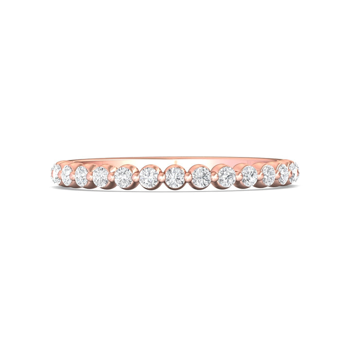 18K Gold Pink Channel/Shared Prong Wedding Band from the Channel/Shared Prong collection - DWBSP9-.35_18KP