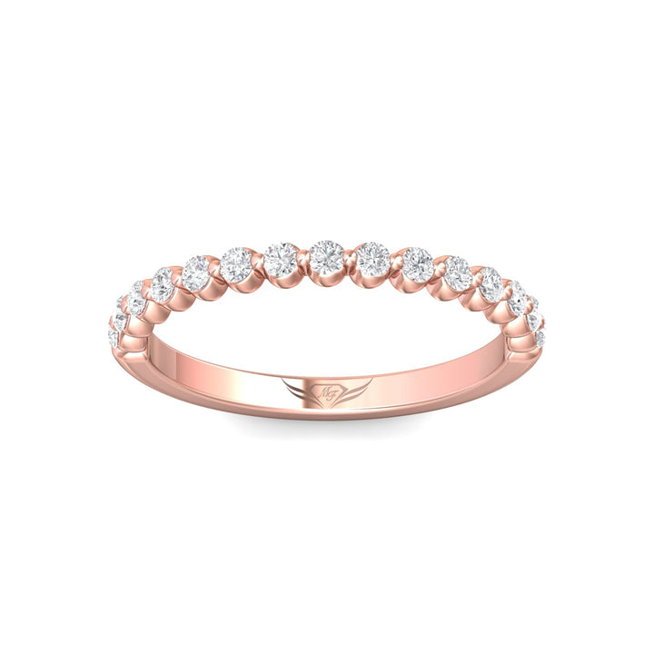 14K Gold Pink Channel/Shared Prong Wedding Band from the Channel/Shared Prong collection - DWBSP9-.35_14KP
