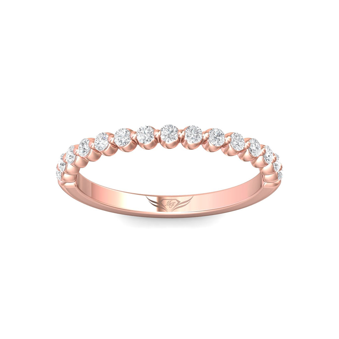 18K Gold Pink Channel/Shared Prong Wedding Band from the Channel/Shared Prong collection - DWBSP9-.35_18KP