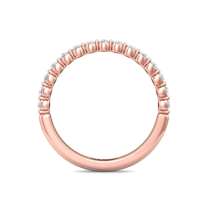 14K Gold Pink Channel/Shared Prong Wedding Band from the Channel/Shared Prong collection - DWBSP9-.35_14KP