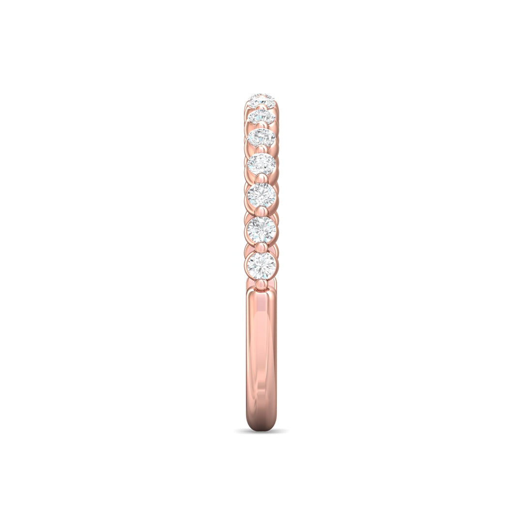 14K Gold Pink Channel/Shared Prong Wedding Band from the Channel/Shared Prong collection - DWBSP9-.35_14KP