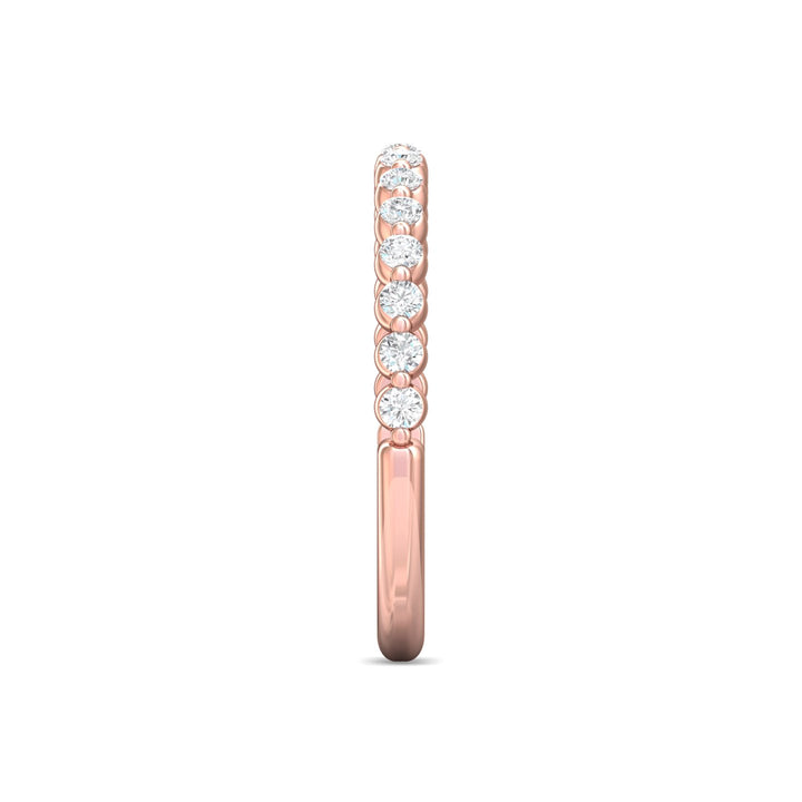 18K Gold Pink Channel/Shared Prong Wedding Band from the Channel/Shared Prong collection - DWBSP9-.35_18KP
