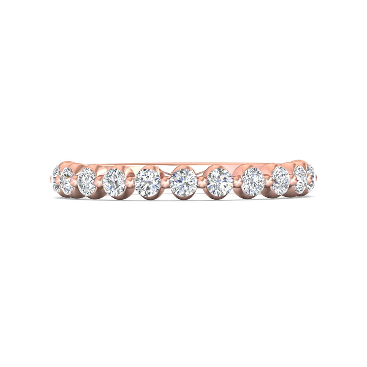 14K Gold Pink Channel/Shared Prong Wedding Band from the Channel/Shared Prong collection - DWBSP9-.50_14KP