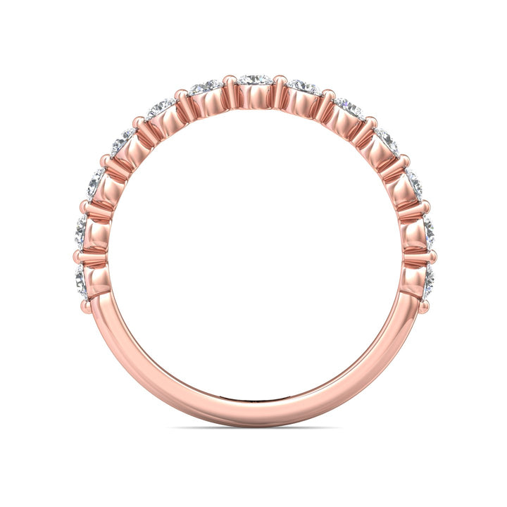 14K Gold Pink Channel/Shared Prong Wedding Band from the Channel/Shared Prong collection - DWBSP9-.50_14KP