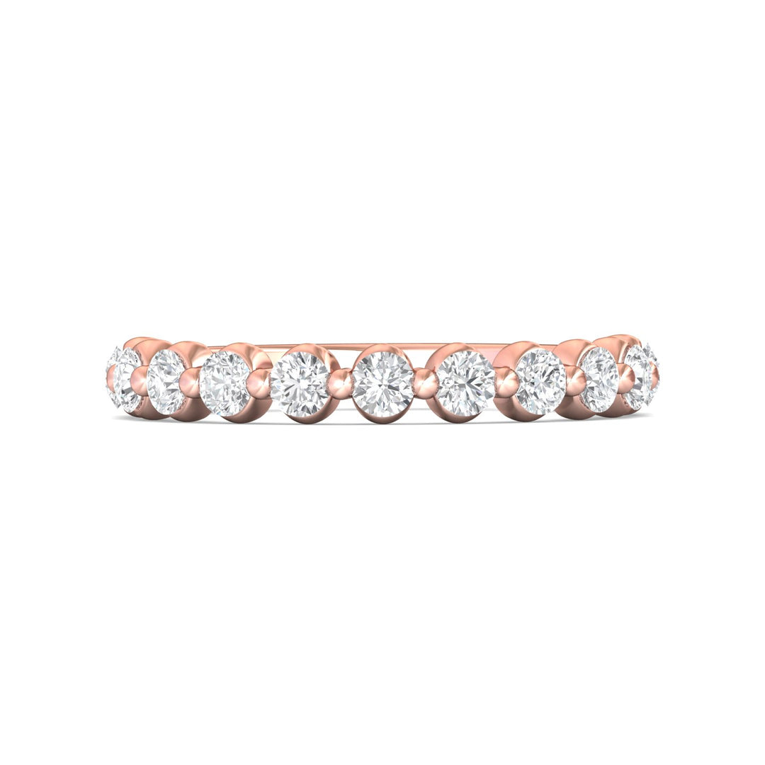 14K Gold Pink Channel/Shared Prong Wedding Band from the Channel/Shared Prong collection - DWBSP9-.75_14KP