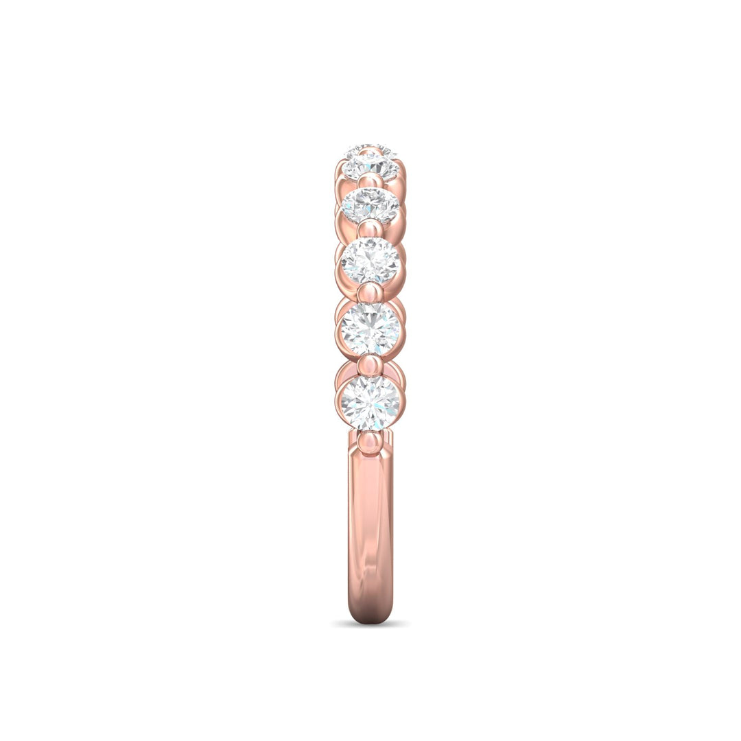 14K Gold Pink Channel/Shared Prong Wedding Band from the Channel/Shared Prong collection - DWBSP9-.75_14KP