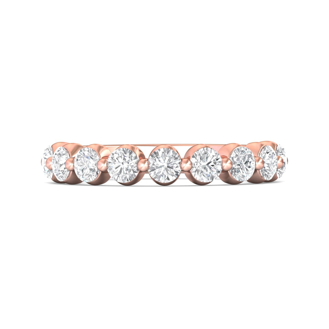 14K Gold Pink Channel/Shared Prong Wedding Band from the Channel/Shared Prong collection - DWBSP9-1.00_14KP