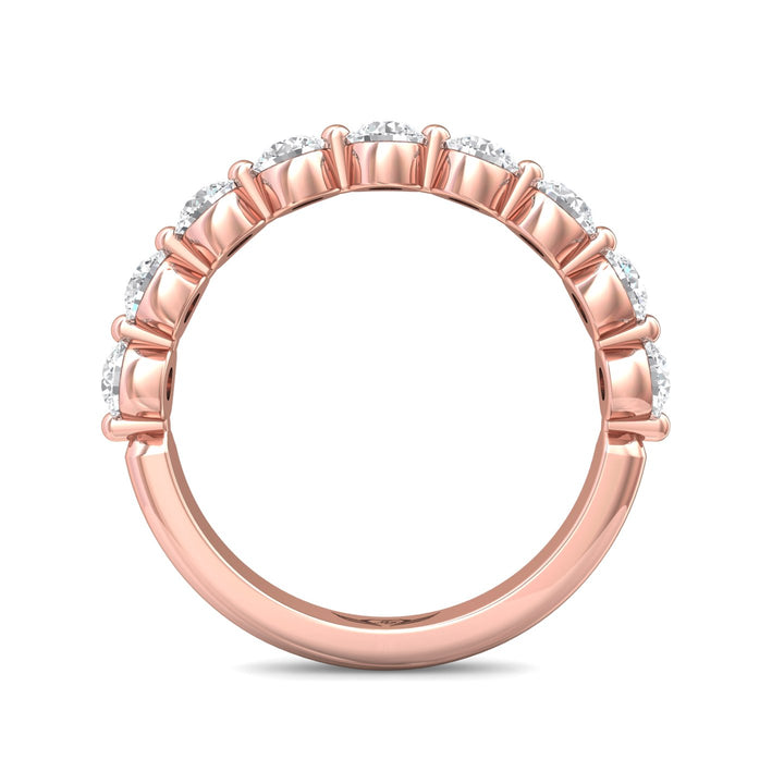14K Gold Pink Channel/Shared Prong Wedding Band from the Channel/Shared Prong collection - DWBSP9-1.00_14KP