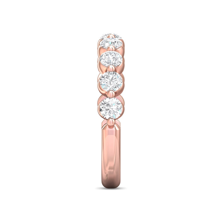14K Gold Pink Channel/Shared Prong Wedding Band from the Channel/Shared Prong collection - DWBSP9-1.00_14KP