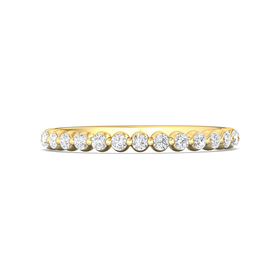 18K Gold Yellow Channel/Shared Prong Wedding Band from the Channel/Shared Prong collection - DWBSP9-.35_18KY