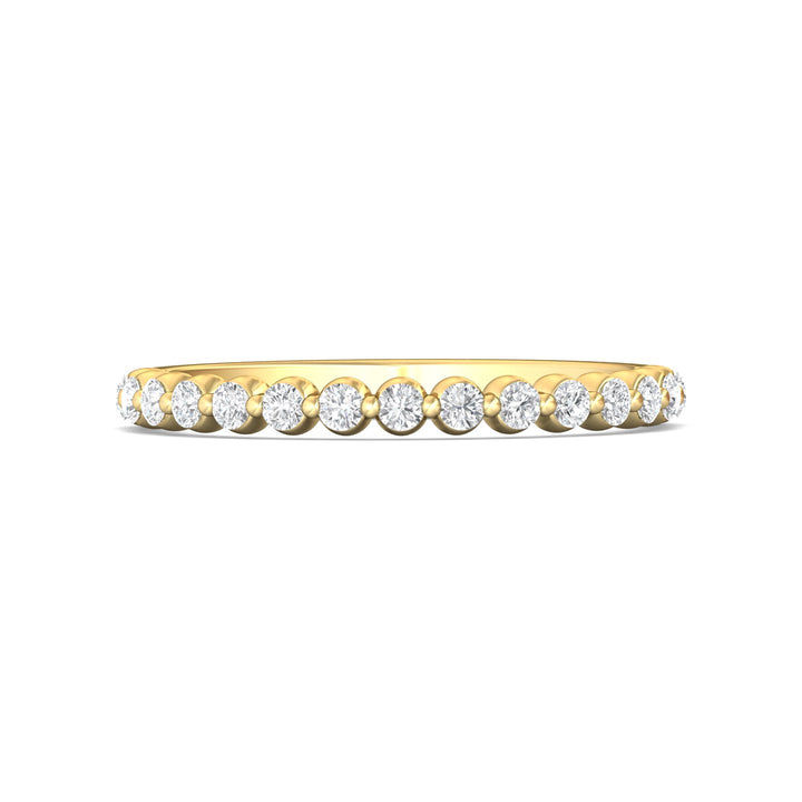 18K Gold Yellow Channel/Shared Prong Wedding Band from the Channel/Shared Prong collection - DWBSP9-.35_18KY