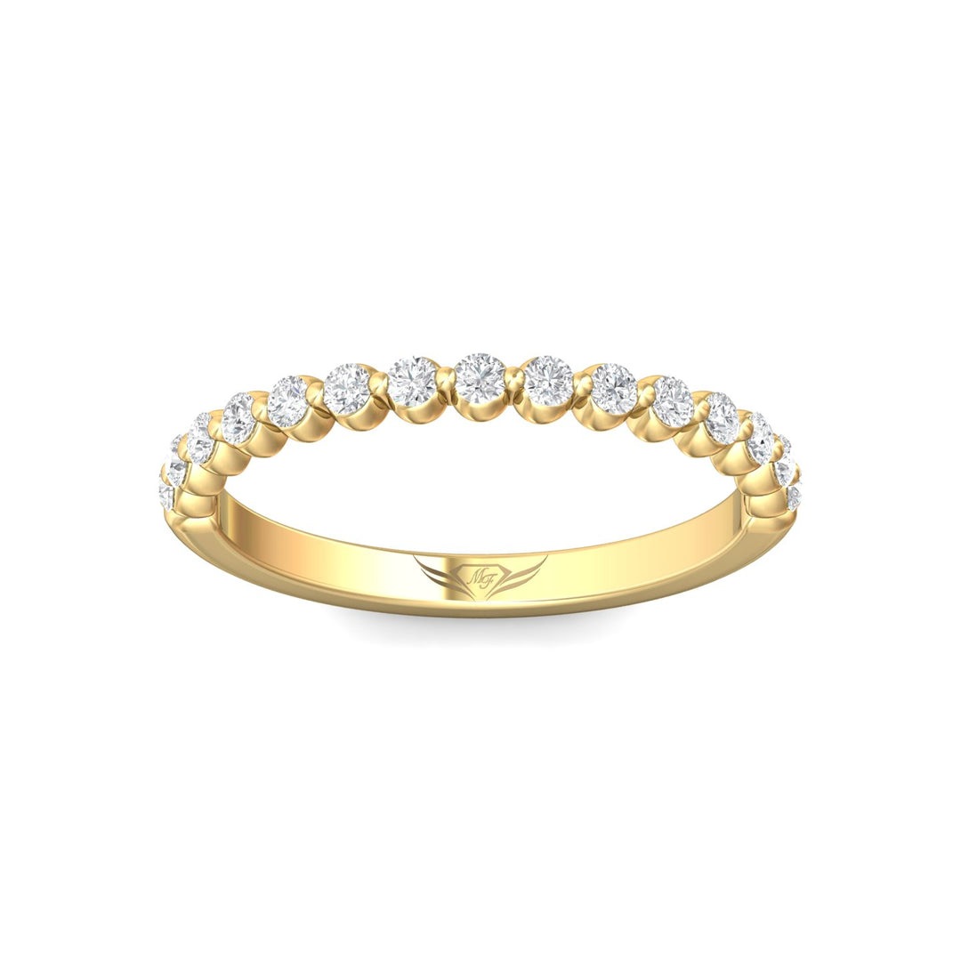 14K Gold Yellow Channel/Shared Prong Wedding Band from the Channel/Shared Prong collection - DWBSP9-.35_14KY