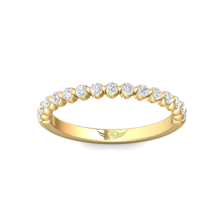 14K Gold Yellow Channel/Shared Prong Wedding Band from the Channel/Shared Prong collection - DWBSP9-.35_14KY