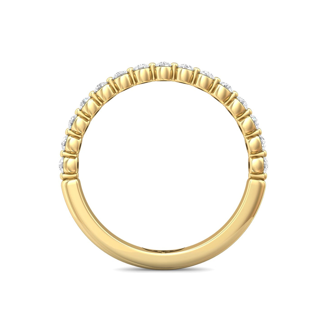 18K Gold Yellow Channel/Shared Prong Wedding Band from the Channel/Shared Prong collection - DWBSP9-.35_18KY