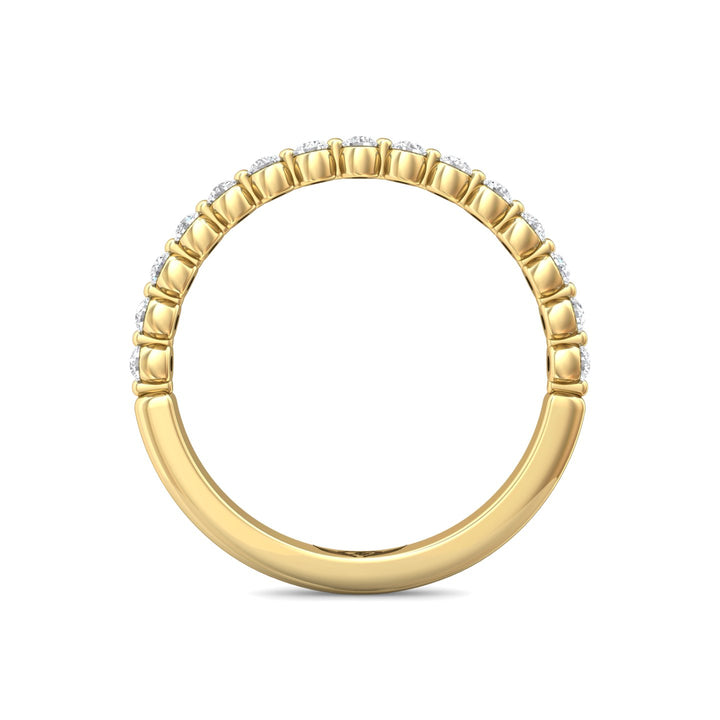 18K Gold Yellow Channel/Shared Prong Wedding Band from the Channel/Shared Prong collection - DWBSP9-.35_18KY