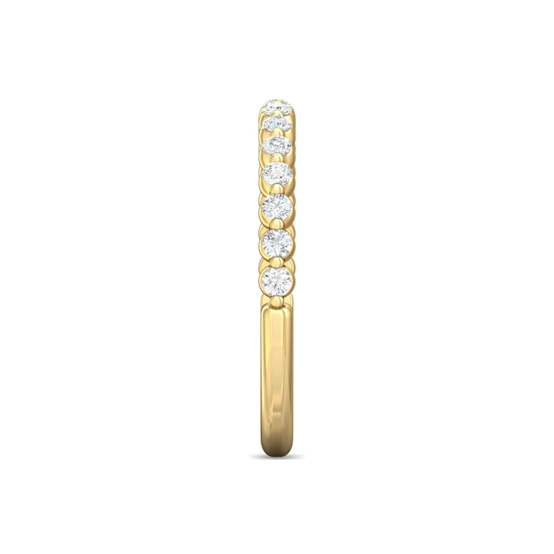 18K Gold Yellow Channel/Shared Prong Wedding Band from the Channel/Shared Prong collection - DWBSP9-.35_18KY
