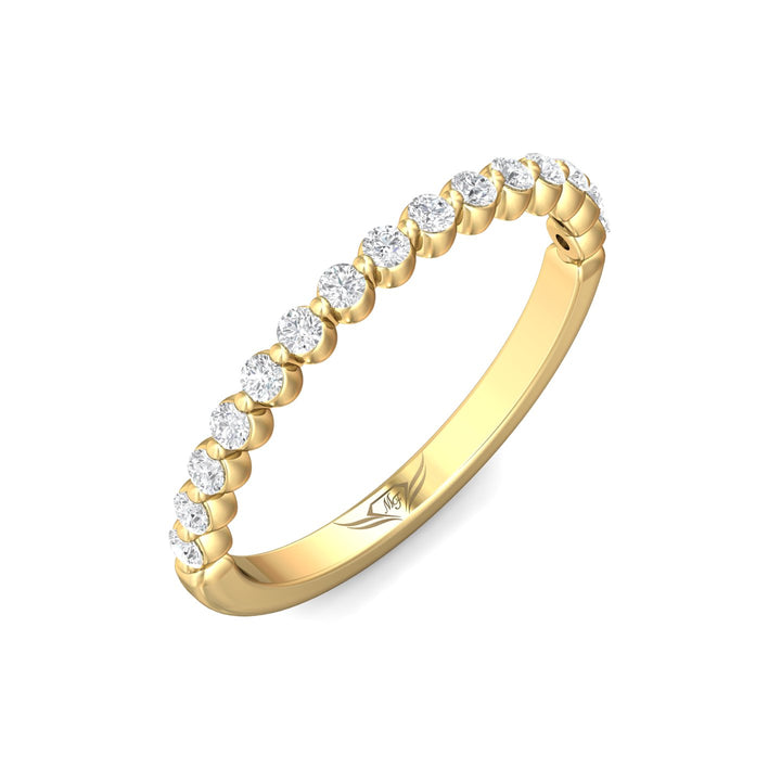14K Gold Yellow Channel/Shared Prong Wedding Band from the Channel/Shared Prong collection - DWBSP9-.35_14KY