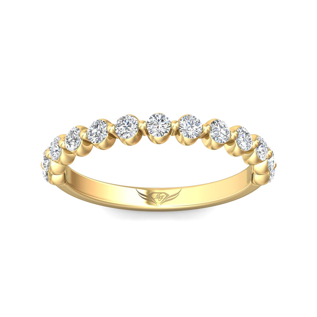 14K Gold Yellow Channel/Shared Prong Wedding Band from the Channel/Shared Prong collection - DWBSP9-.50_14KY