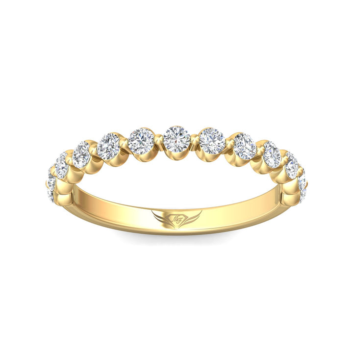 14K Gold Yellow Channel/Shared Prong Wedding Band from the Channel/Shared Prong collection - DWBSP9-.50_14KY