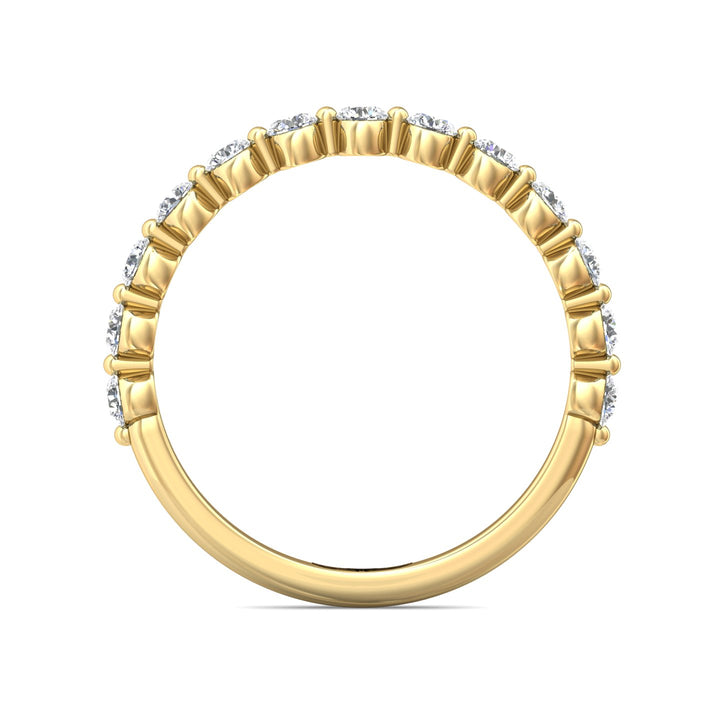 14K Gold Yellow Channel/Shared Prong Wedding Band from the Channel/Shared Prong collection - DWBSP9-.50_14KY