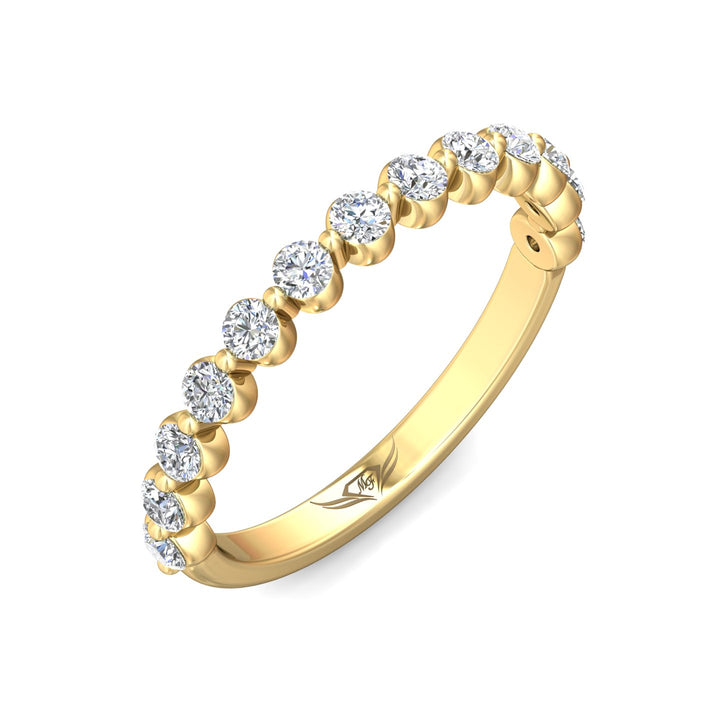 14K Gold Yellow Channel/Shared Prong Wedding Band from the Channel/Shared Prong collection - DWBSP9-.50_14KY