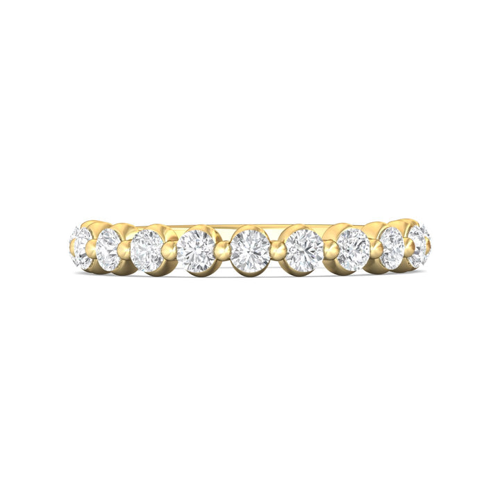 14K Gold Yellow Channel/Shared Prong Wedding Band from the Channel/Shared Prong collection - DWBSP9-.75_14KY