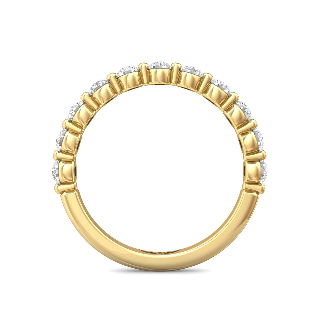 14K Gold Yellow Channel/Shared Prong Wedding Band from the Channel/Shared Prong collection - DWBSP9-.75_14KY